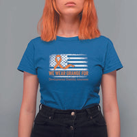 Developmental Disability Awareness T Shirt For Women US American Flag We Wear Orange