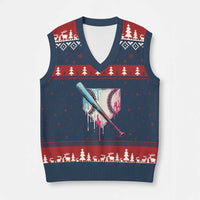 Baseball Home Plate Drip With Sprinkles V-Neck Knit Sweater Vest - Wonder Print Shop