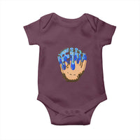 Blue Ice Cream Cone Baseball Glove Drip Baby Onesie