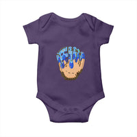 Blue Ice Cream Cone Baseball Glove Drip Baby Onesie