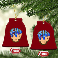 Blue Ice Cream Cone Baseball Glove Drip Ceramic Ornament - Wonder Print Shop