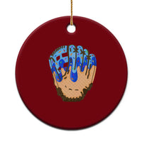 Blue Ice Cream Cone Baseball Glove Drip Ceramic Ornament - Wonder Print Shop