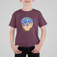 Blue Ice Cream Cone Baseball Glove Drip T Shirt For Kid
