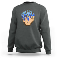 Blue Ice Cream Cone Baseball Glove Drip Sweatshirt