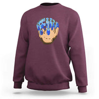 Blue Ice Cream Cone Baseball Glove Drip Sweatshirt