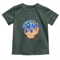 Blue Ice Cream Cone Baseball Glove Drip Toddler T Shirt