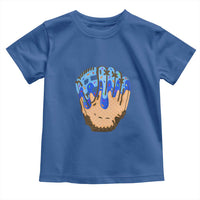 Blue Ice Cream Cone Baseball Glove Drip Toddler T Shirt