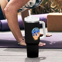 Blue Ice Cream Cone Baseball Glove Drip Tumbler With Handle