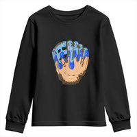 Blue Ice Cream Cone Baseball Glove Drip Youth Sweatshirt