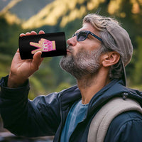 Pink Ice Cream Baseball Glove Sprinkles Drip 4 in 1 Can Cooler Tumbler Funny V Sign