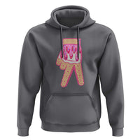 Pink Ice Cream Baseball Glove Sprinkles Drip Hoodie Funny V Sign
