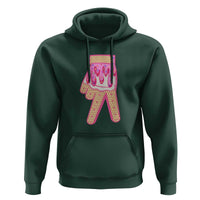 Pink Ice Cream Baseball Glove Sprinkles Drip Hoodie Funny V Sign