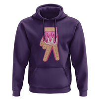 Pink Ice Cream Baseball Glove Sprinkles Drip Hoodie Funny V Sign