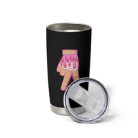 Pink Ice Cream Baseball Glove Sprinkles Drip Tumbler Cup Funny V Sign