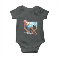 Baseball Home Ice Cream Dripping Baby Onesie