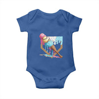 Baseball Home Ice Cream Dripping Baby Onesie