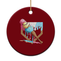 Baseball Home Ice Cream Dripping Ceramic Ornament - Wonder Print Shop