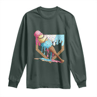 Baseball Home Ice Cream Dripping Long Sleeve Shirt