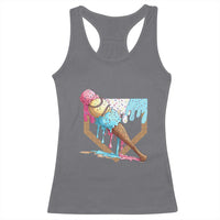 Baseball Home Ice Cream Dripping Racerback Tank Top