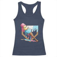 Baseball Home Ice Cream Dripping Racerback Tank Top