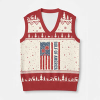 Funny Gulf Of US America Est 2025 V-Neck Knit Sweater Vest USA American Flag - Wonder Print Shop