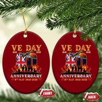 VE Day 80th Anniversary Ceramic Ornament 2025 Celebration Union Flag WWII Remembrance - Wonder Print Shop