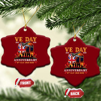 VE Day 80th Anniversary Ceramic Ornament 2025 Celebration Union Flag WWII Remembrance - Wonder Print Shop
