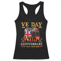 VE Day 80th Anniversary Racerback Tank Top 2025 Celebration Union Flag WWII Remembrance
