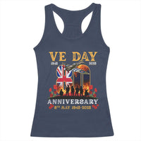 VE Day 80th Anniversary Racerback Tank Top 2025 Celebration Union Flag WWII Remembrance