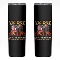 VE Day 80th Anniversary Skinny Tumbler 2025 Celebration Union Flag WWII Remembrance