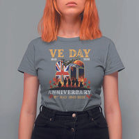 VE Day 80th Anniversary T Shirt For Women 2025 Celebration Union Flag WWII Remembrance