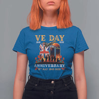 VE Day 80th Anniversary T Shirt For Women 2025 Celebration Union Flag WWII Remembrance