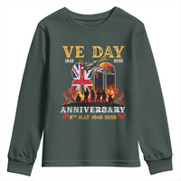 VE Day 80th Anniversary Youth Sweatshirt 2025 Celebration Union Flag WWII Remembrance