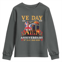 VE Day 80th Anniversary Youth Sweatshirt 2025 Celebration Union Flag WWII Remembrance