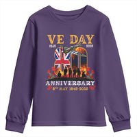 VE Day 80th Anniversary Youth Sweatshirt 2025 Celebration Union Flag WWII Remembrance