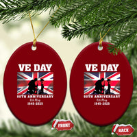 VE Day 80th Anniversary Ceramic Ornament Victory in Europe Union Flag WWII Remembrance - Wonder Print Shop