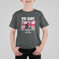 VE Day 80th Anniversary T Shirt For Kid Victory in Europe Union Flag WWII Remembrance