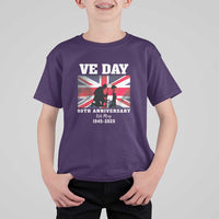 VE Day 80th Anniversary T Shirt For Kid Victory in Europe Union Flag WWII Remembrance