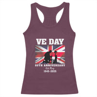 VE Day 80th Anniversary Racerback Tank Top Victory in Europe Union Flag WWII Remembrance
