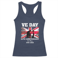 VE Day 80th Anniversary Racerback Tank Top Victory in Europe Union Flag WWII Remembrance