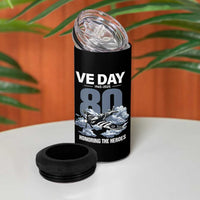 VE Day 80th Anniversary 4 in 1 Can Cooler Tumbler 2025 Celebration WWII Remembrance Retro