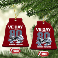 VE Day 80th Anniversary Ceramic Ornament 2025 Celebration WWII Remembrance Retro - Wonder Print Shop