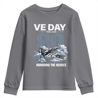 VE Day 80th Anniversary Youth Sweatshirt 2025 Celebration WWII Remembrance Retro
