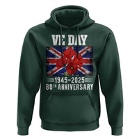 VE Day 80th Anniversary Hoodie 2025 Celebration Union Flag Poppies WWII Remembrance