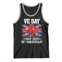 VE Day 80th Anniversary Tank Top 2025 Celebration Union Flag Poppies WWII Remembrance