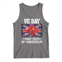 VE Day 80th Anniversary Tank Top 2025 Celebration Union Flag Poppies WWII Remembrance