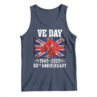 VE Day 80th Anniversary Tank Top 2025 Celebration Union Flag Poppies WWII Remembrance