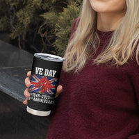 VE Day 80th Anniversary Tumbler Cup 2025 Celebration Union Flag Poppies WWII Remembrance