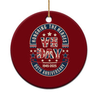 VE Day 80th Anniversary Ceramic Ornament 2025 Patriotic WWII Remembrance Vintage - Wonder Print Shop