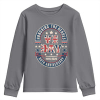 VE Day 80th Anniversary Youth Sweatshirt 2025 Patriotic WWII Remembrance Vintage